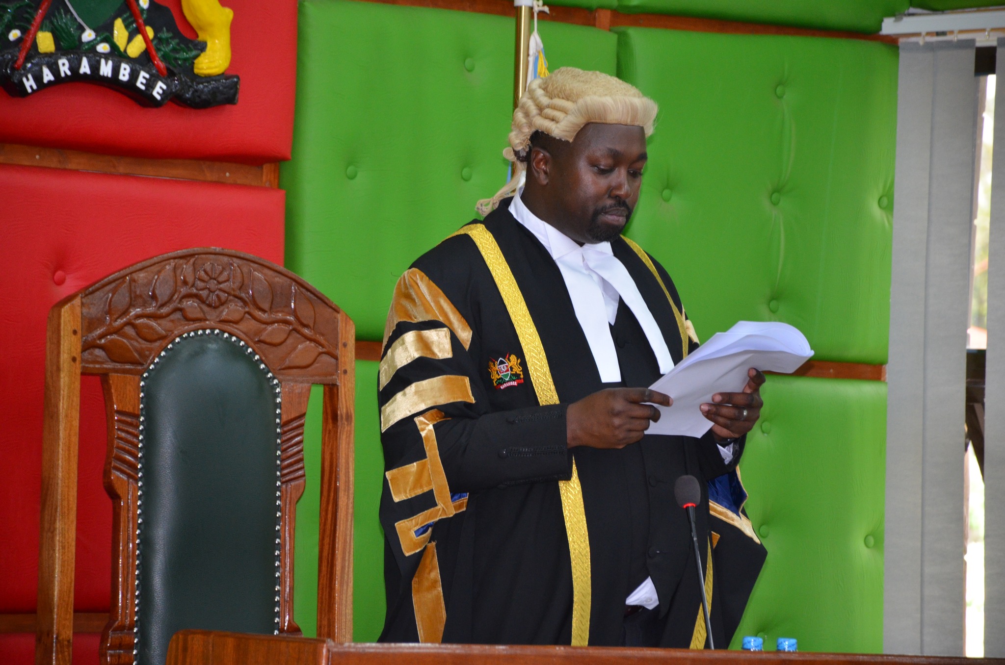 Speaker Cosmas Korir presidingover sessions at the County Assembly in the past.