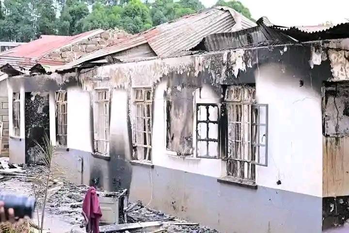 Damaged section of Litein Boys high school occasioned by riots by students. a stalemate has ensued over fines proposed to met the damages. Photo/file