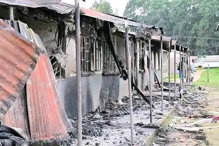 Damaged section of Litein Boys high school occasioned by riots by students. a stalemate has ensued over fines proposed to met the damages. Photo/file