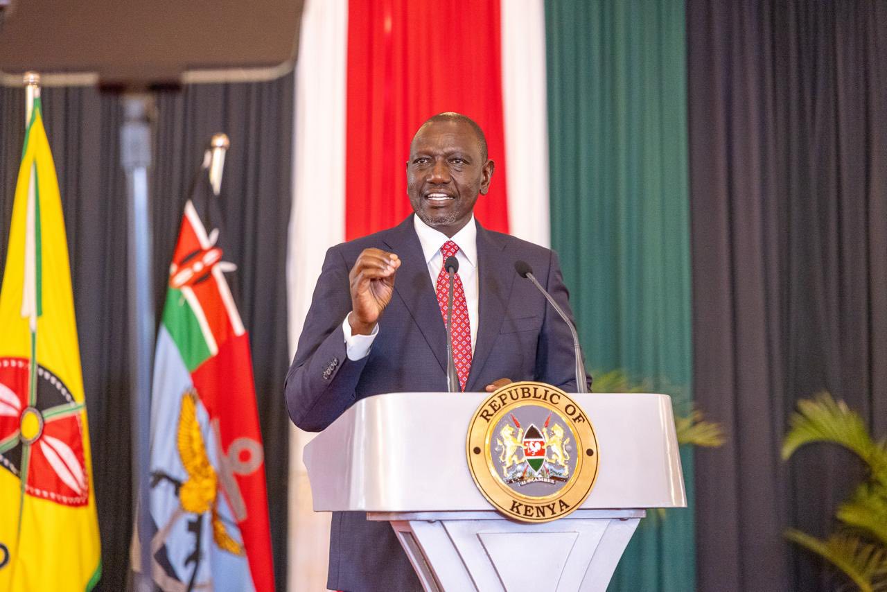 President William Ruto delivers his new year message to kenyans in Eldoret. He announced teh governemnt would prioritise wars on alcohol and drug abuse. Photo/Facebook