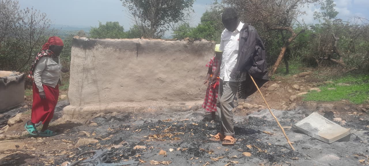 A family that returned to their home today after weeks following athnic clashes in Trans Mara South. Photo/file