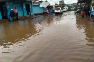 Part of the flooded Madaraka market in Thika, Kiambu County.