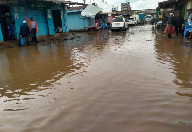 Part of the flooded Madaraka market in Thika, Kiambu County.