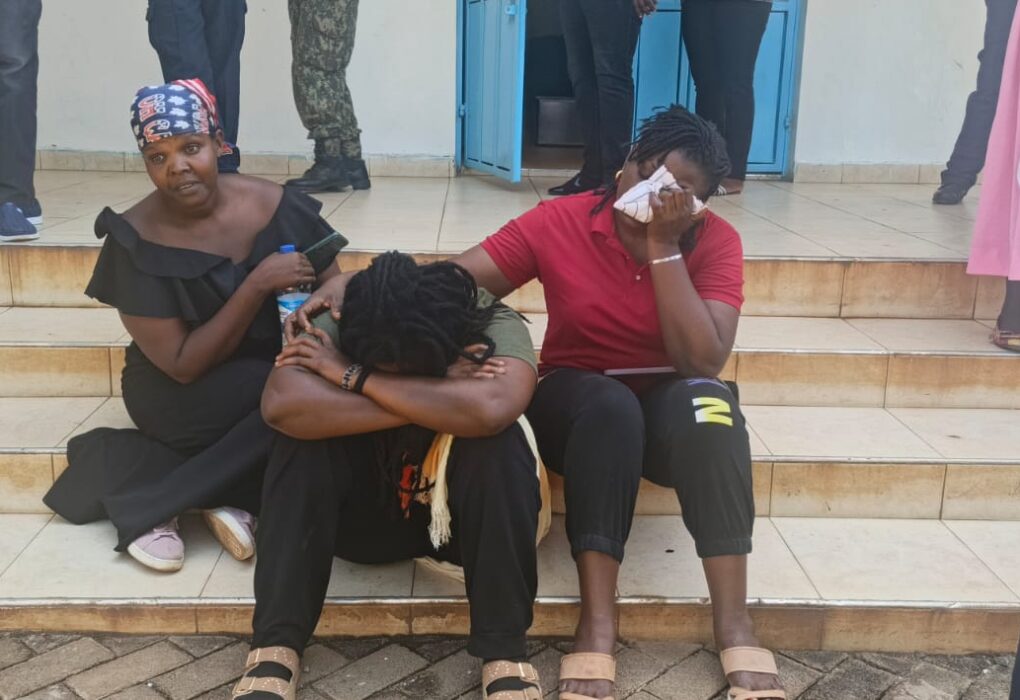 Haningtons wife being comforted by her family members at Kisumu on Sunday, May 24, 2026. PHOTO