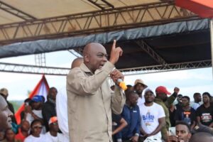 Suba south MP caroli Omondi while speaking during a Linda Mwananchi rally in Kisumu. Photo/Caroli Omondi