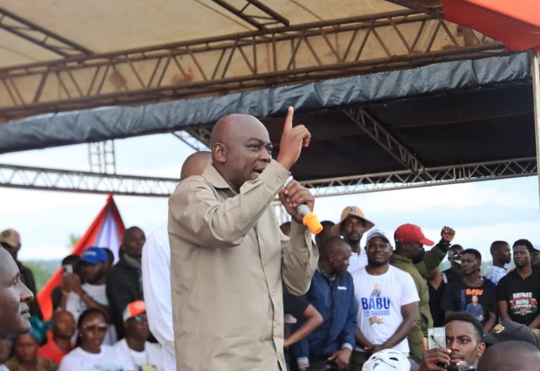 Suba south MP caroli Omondi while speaking during a Linda Mwananchi rally in Kisumu. Photo/Caroli Omondi