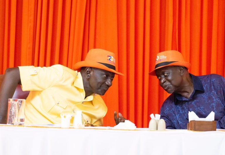 President William Ruto with Senator Oburu Oginga on Saturday, November 15, 2025. PHOTO/@TheODMparty/X