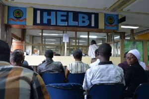 University students at Helb offices in Nairobi. PHOTO/@HELBpage/X