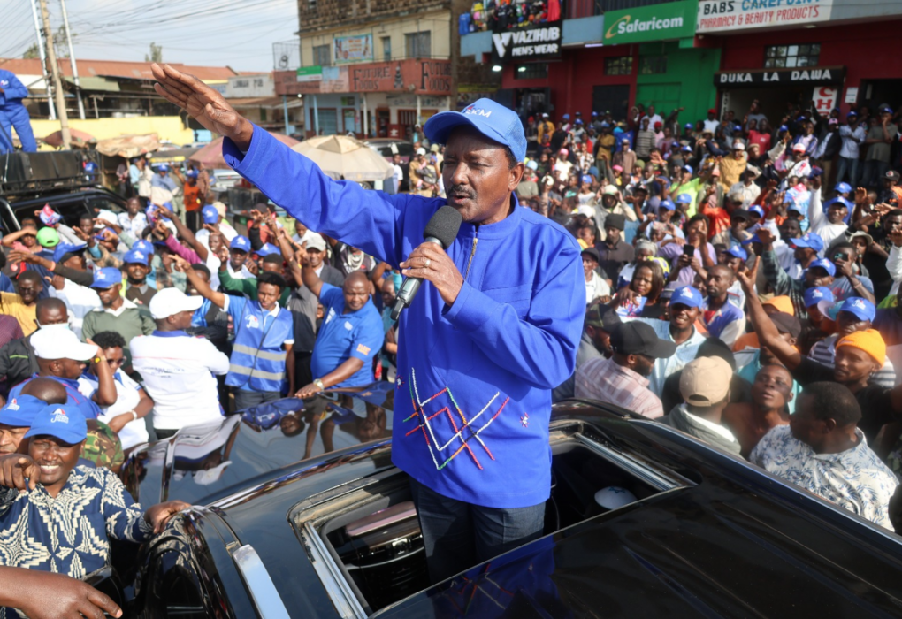 Wiper Patriotic Front leader Kalonzo Musyoka speaking in Kiambu on Sunday, July 12, 2026. PHOTO/@skmusyoka/X