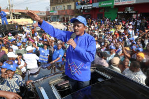 Wiper Patriotic Front leader Kalonzo Musyoka speaking in Kiambu on Sunday, July 12, 2026. PHOTO/@skmusyoka/X