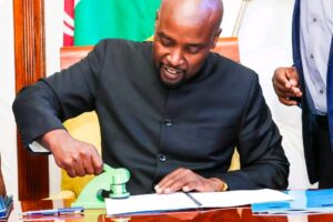 Bomet Governor Hillary Barchok after approving the he construction of a Mother and Child Level 4 Hospital and a Level 5 County Referral Hospital. PHOTO/Barchok