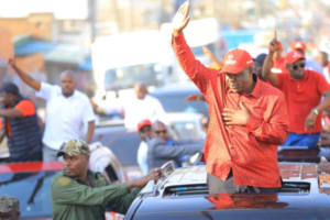 Fred Matiang’i waves at a public rally in Migori on Wednesday, August 5, 2026. PHOTO/@RealMatiangi/X.