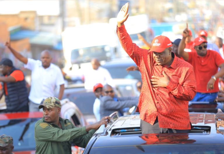 Fred Matiang’i waves at a public rally in Migori on Wednesday, August 5, 2026. PHOTO/@RealMatiangi/X.