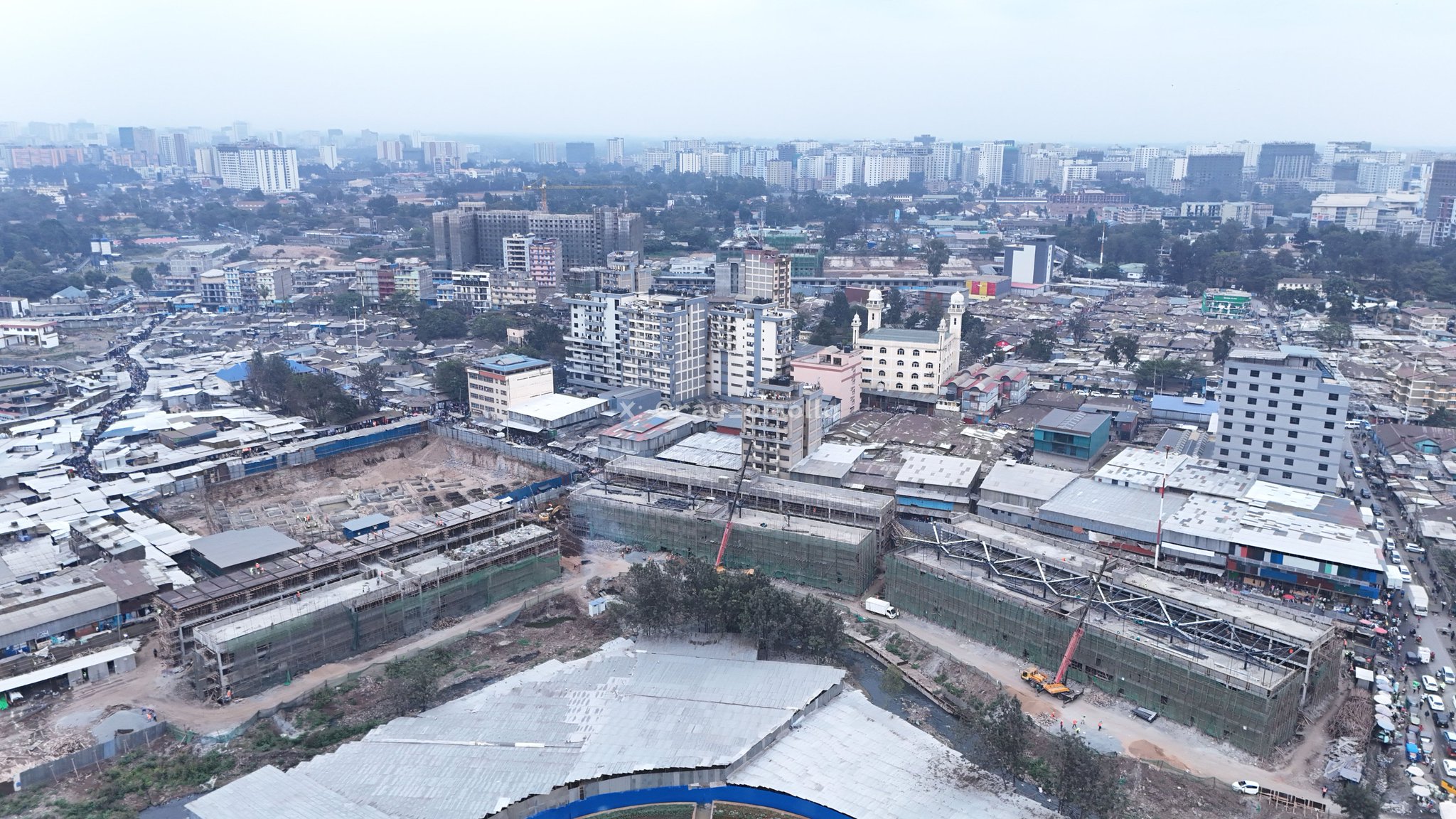 The construction of the Gikomba market. Photo/@raymond_omollo/X