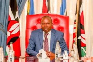 Deputy president Kithure Kindiki hodinbg meeting at his resident in Karen on Lamu Refinery. PHOTO/@_KithureKindiki/X