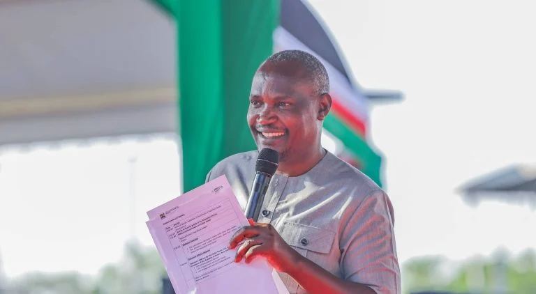 National Treasury CS John Mbadi speaks during a past event. PHOTO/https://web.facebook.com/profile.php?id=61550756995817