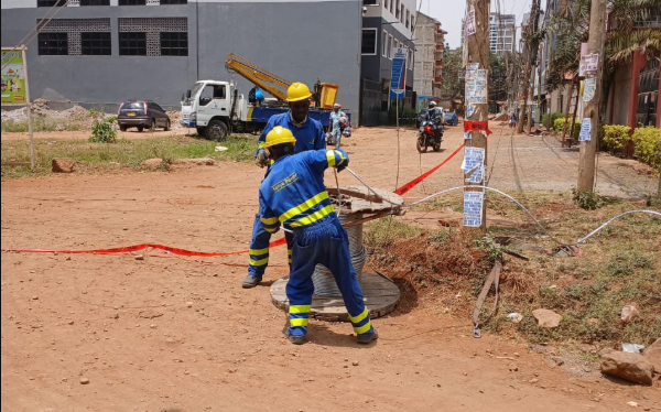 Kenya Power officers in a routine power maintenance. PHOTO/KPLC
