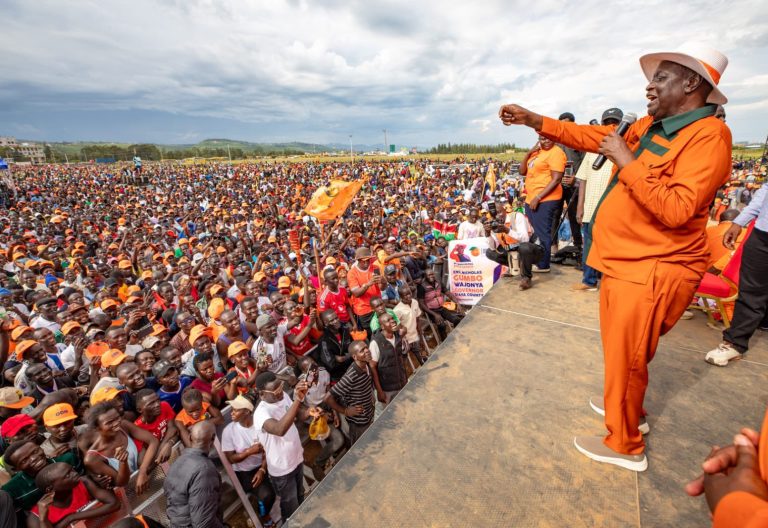 ODM leader Oburu Oginga addresses party supporters at Kirembe Grounds in Kisumu on Sunday, May 31, 2026. PHOTO/@DrOburu_O/X