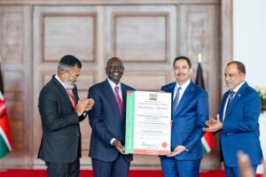 Ruto with officials after signing the Ksh12 billion Mombasa SEZ agreement at State House Nairobi. PHOTO/@WilliamsRuto/X