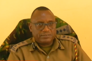Bomet Central Sub-County Police Commander Stephen Kirui speaking in an interview with a local station. PHOTO/Screengrab by BN Digital