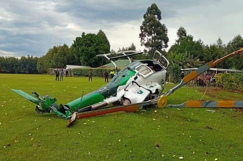 Kenya Forest Service (KFS) helicopter crashed during take-off at Kericho Golf Club on Monday, October 12, 2026. PHOTO/ courtesy