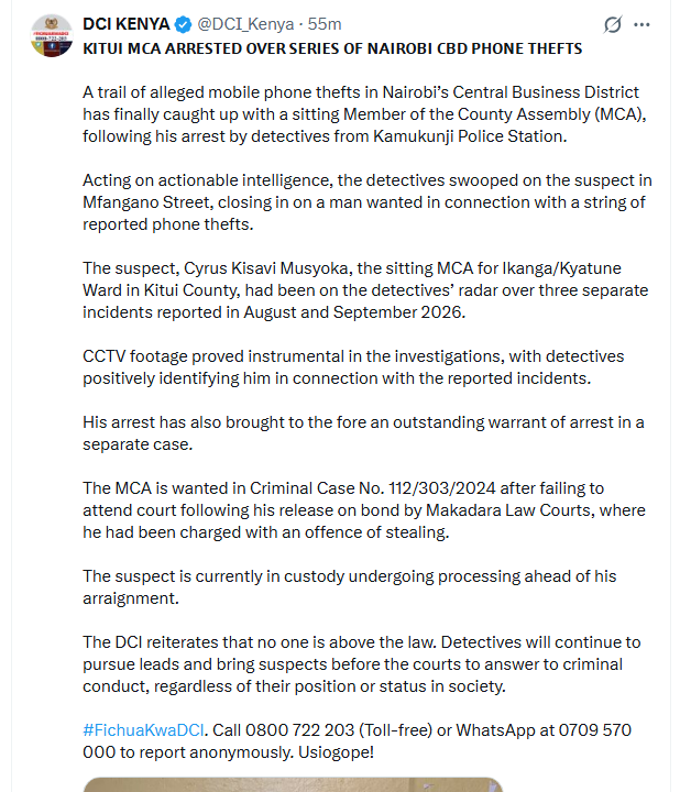 The arrest also brought to light an outstanding warrant in a separate criminal case dating back to 2024. PHOTO/screen grab byPeople Daily Digital/