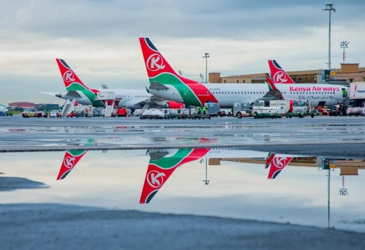 A widershot of a KQ plane. PHOTO/@KenyaAirways/X