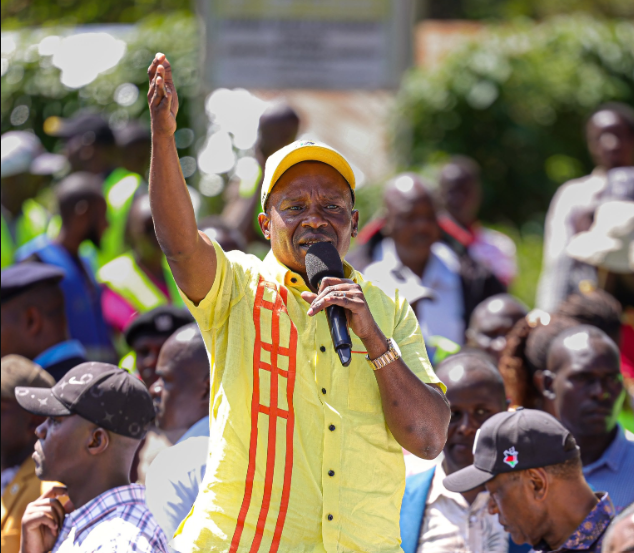 Deputy President Kithure Kindiki speaking in Nyeri on Monday, October 12, 2026. PHOTO/@KithureKindiki/X